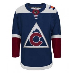Män Ishockey Colorado Avalanche tröja med eget tryck Adidas Navy Tredje Authentic